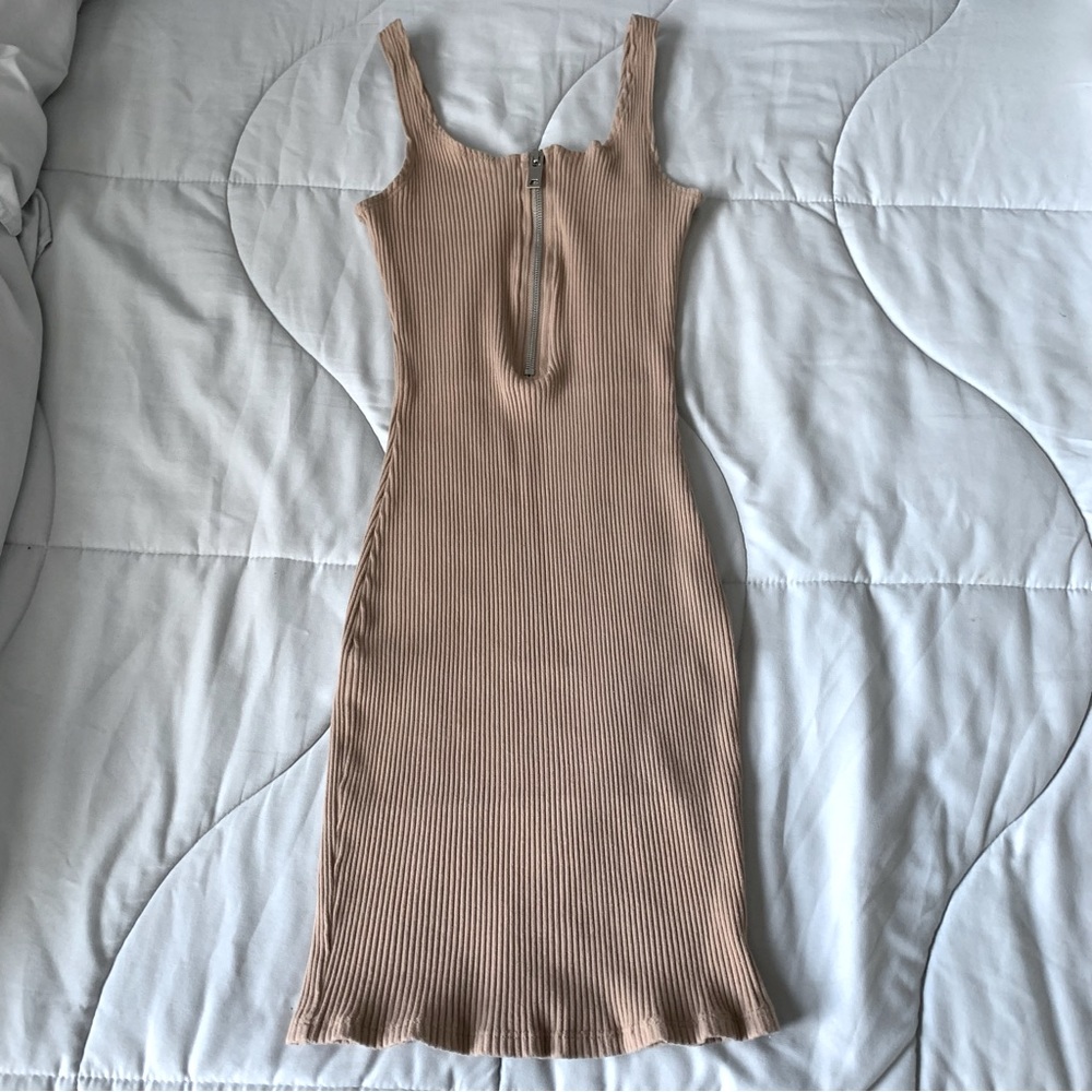 small tan bodycon tank dress